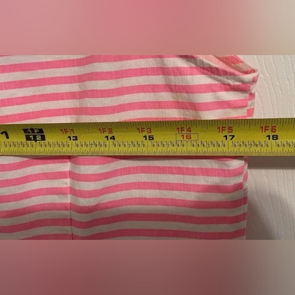 Sail To Sable Pink & white Sleeveless Classic Tunic Dress with Navy Embroidery. - Picture 7 of 9